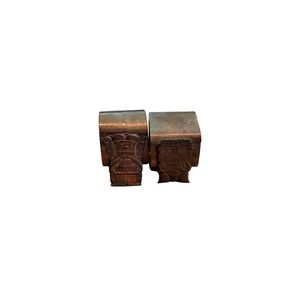 Vintage Colombian Copper Napkin Rings Pair – Pre-Columbian Design Handcrafted